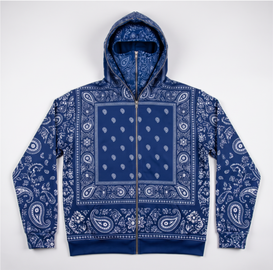 Paisley Ski mask Hoodie