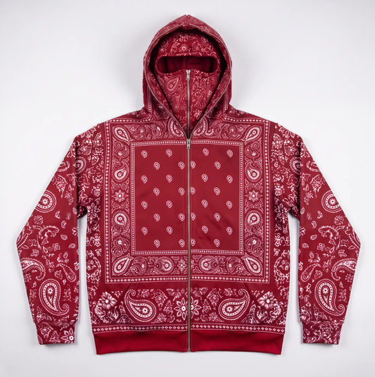 Paisley Ski mask Hoodie